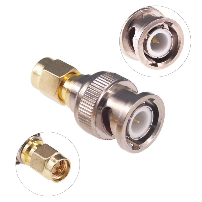  [AUSTRALIA] - RFaha 5pcs SMA Male to BNC Male RF Coax Adapter SMA to BNC Coaxial Connector Adapter(F23-5)
