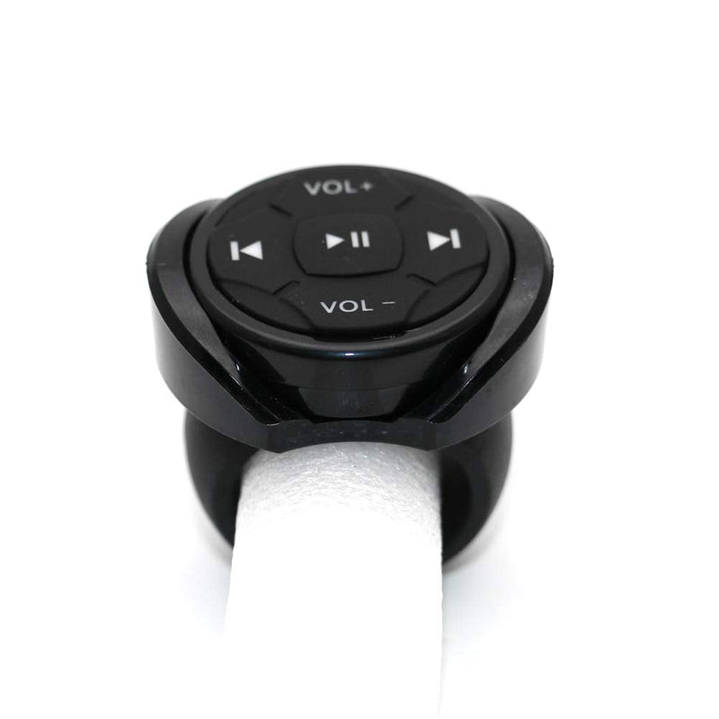 [AUSTRALIA] - YuYue Electronic Wireless Bluetooth Media Button Remote Selfie Music Control Start Siri for iPhone Apply to Car Motorcycle Steering Wheel with Blue Button Light,Come with Mount