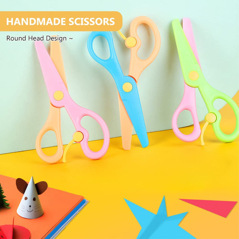  [AUSTRALIA] - 3Pcs Children's Hand Scissors,Kids Scissors,Preschool Training Scissors,Plastic Elastic Scissors,Pre-School Art Craft Kids / School Scissors