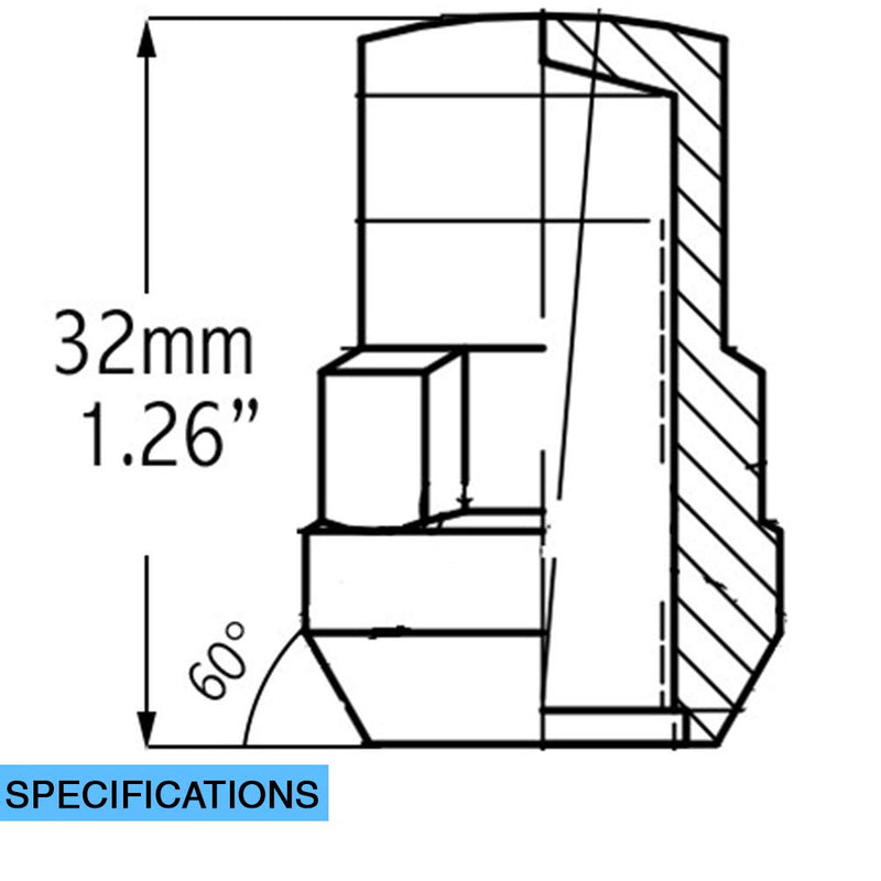 Wheel Lock - Acorn - M12 1.5 (Blk) - LeoForward Australia