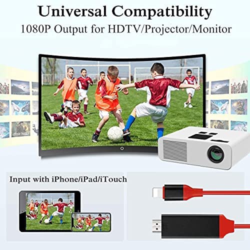  [AUSTRALIA] - Lightning to HDMI Adapter, [Apple MFi Certified] 1080P HDTV Cable Adapter, Digital AV Sync Screen Connector on TV/Monitor/Projector Compatible for iPhone, iPad and iPod -NO Need Power Supply (Red)