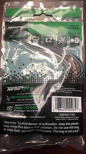 Metra 70-1761 Radio Wiring Harness For Toyota 87-Up Power 4 Speaker Standard Packaging - LeoForward Australia