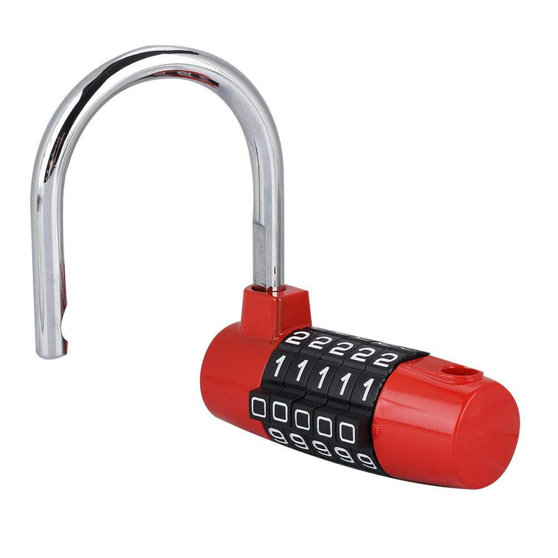  [AUSTRALIA] - Metal Padlock, 5 Digit Code Door Lock U-Shaped Suitcase Combination Lock for Gym Sports School Employee Locker Outdoor Fence Hasp and Storage (Red) Red