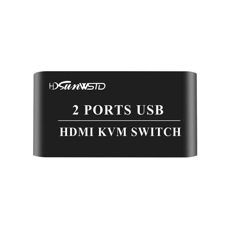  [AUSTRALIA] - USB Switch KVM Splitter HDMI 2 Port Box, Share 2 Computers with one Keyboard Mouse and one HD Monitor, Support Keyboard and Mouse Connections for Netware, Dos, Linux, Unix and Windows