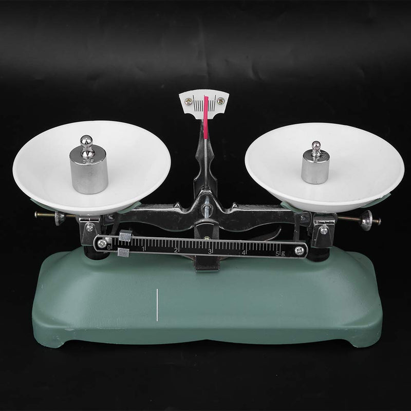  [AUSTRALIA] - Pssopp School Scales Metal Toy Table Scales Mechanical Scales with Tweezers and Calibration Weight for Laboratory Lessons Physics Accessories Various Weights (100 g) 100 G