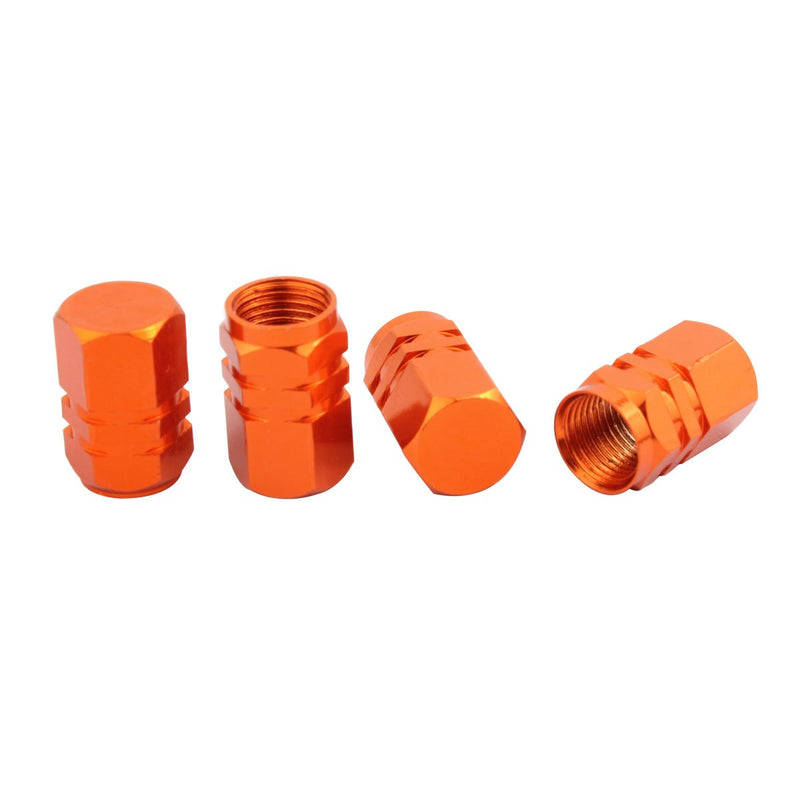 TOMALL Orange Hexagon Style Wheel Tyre Valve Stem Caps for Jeep SUV 4WD Rims Dust Cover - LeoForward Australia