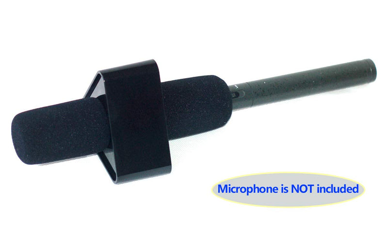  [AUSTRALIA] - 25mm-39mm Hole ABS Injection Molding Triangular Interview Mic Microphone Logo Flag Station Box for Stage Karaoke Handheld Shotgun Microphone (black) black