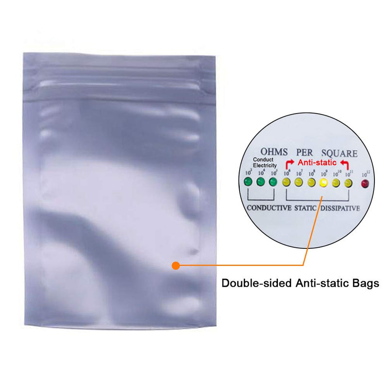 Terokota 20Pcs Small 3x5in Anti Static Bags ESD Shielding Antistatic Bags with Static Free Stickers for 1.8 Inches SSD HDD - LeoForward Australia