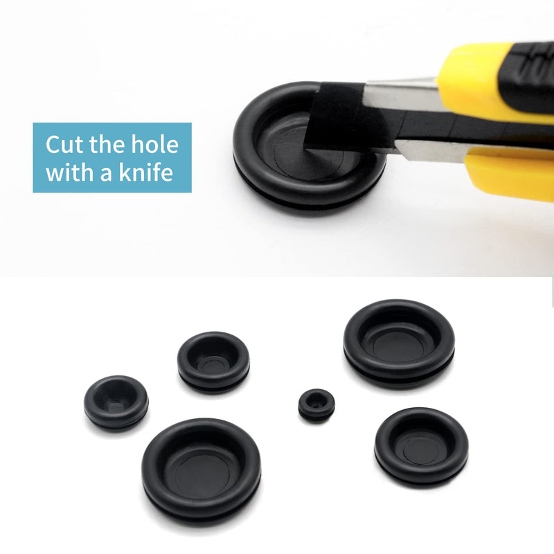 [AUSTRALIA] - Vrupin 188 Pieces Closed Rubber Grommet Firewall Solid Closed Hole Plug Assortment Kit for Wire Electrical Appliance Plumbing 7 Sizes