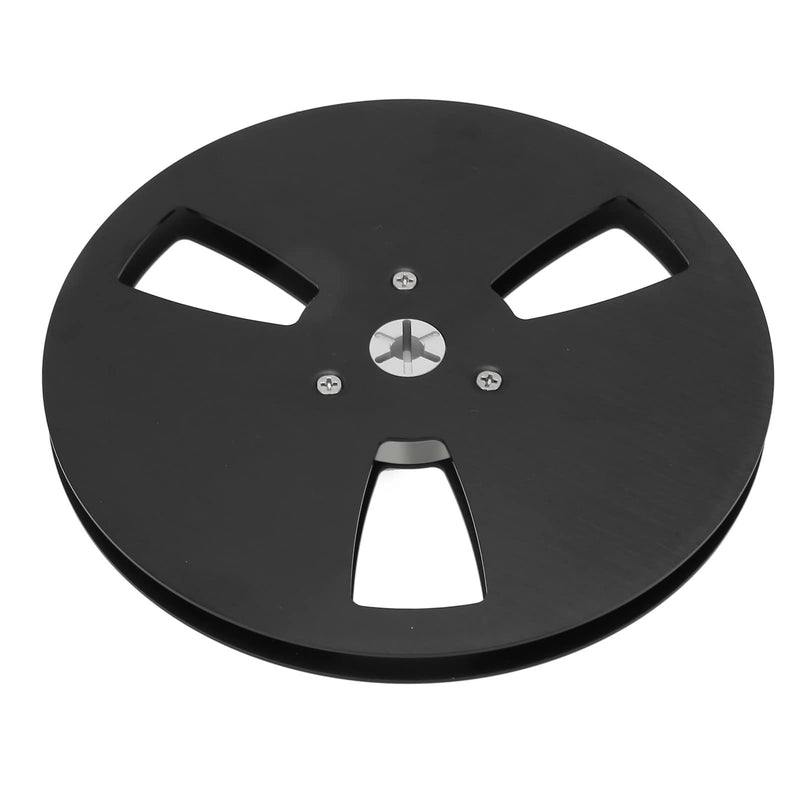  [AUSTRALIA] - 1/4 7 Inches Takeup Reel, Open Reel Audio Aluminum Alloy Takeup Reel, 3 Holes Wind Resistance Holes, 1/4 7 Inch Empty Tape Reel for Recording for Nab Black