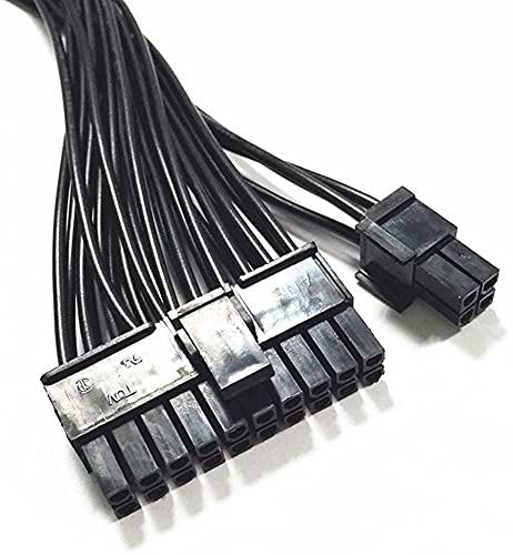  [AUSTRALIA] - Dual PSU 24-Pin ATX Motherboard Adapter Cable 20+4 Pin Dual PSU Cable Mining Adapter ATX Motherboard Adapter Extension Cable 30cm, BLACK
