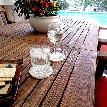  [AUSTRALIA] - Coasters for Drinks Absorbent - Faux Marble Ceramic Coasters, Coasters for Drinks, Stone Coasters, Table Coaster Set with Cork Backing by Ovation Home (Marble Design) (6 Coasters with Holder)