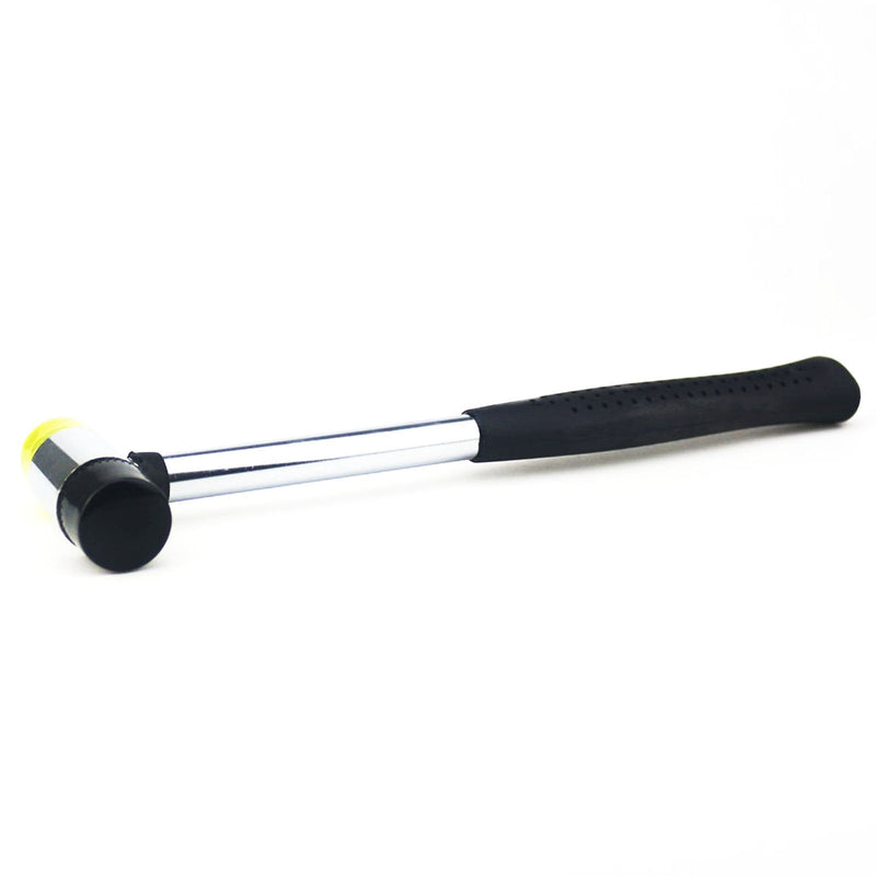  [AUSTRALIA] - Ogrmar 25MM Dual Head Plastic and Rubber Hammer Metal Mallet for Jewelers (Black)