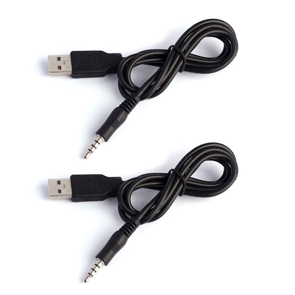  [AUSTRALIA] - 3.5mm to USB Male AUX Audio Video Jack Cable to USB 2.0 Adapter Cord,Connect Kit,for DVD Player,Car Music (2-Pack) 2-Pack