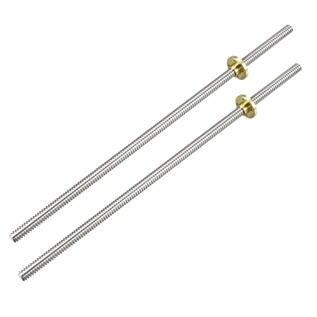  [AUSTRALIA] - uxcell 300mm Length T8 8mm Dia Lead Screw Rod,2 Lead Stainless Steel Lead Screw Rod with Copper Nut Trapezoidal Thread for 3D Printer Z Axis2pcs