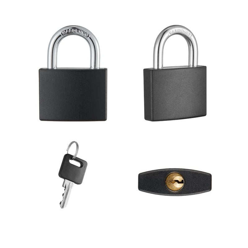  [AUSTRALIA] - CINCINNO 8 Pack Locks with Keys, 1-9/16" Covered Aluminum Weatherproof Padlock Keyed Alike for Gym Locker, Luggage, and Cases 8*S40mm