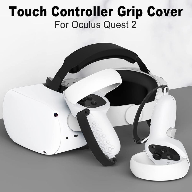  [AUSTRALIA] - Protective Cover for Oculus/Meta Quest 2 Accessories, Silicone Controllers Grip Cover Protector, Soft Shell Skin with Face Cover and Lens Cover by Gwyoneaon (White) white