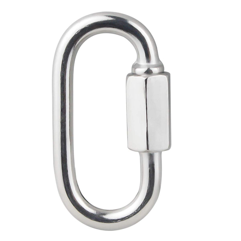  [AUSTRALIA] - BNYZWOT 304 Stainless Steel Quick Links D Shape Locking Quick Chain Repair Links M4 5/32 inch Pack of 15