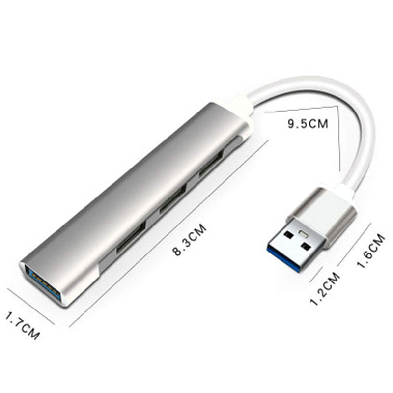 axGear Aluminum 4 Port USB 3.0 Hub 5Gbps High Speed Mini Portable Adapter for PC Laptop - LeoForward Australia