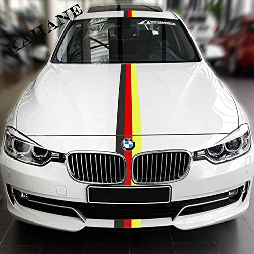  [AUSTRALIA] - fangfei 6 inches Wide Germany Flag Stripe Decal Sticker for Car Exterior Cosmetic, Hood, Front/Rear Bumpers, Side Fenders