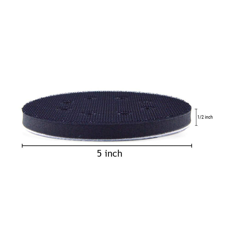  [AUSTRALIA] - 5-Inch 8 Holes Hook and Loop Soft Sponge Cushion Interface Buffer Pad, Pack of 2 8-hole-soft