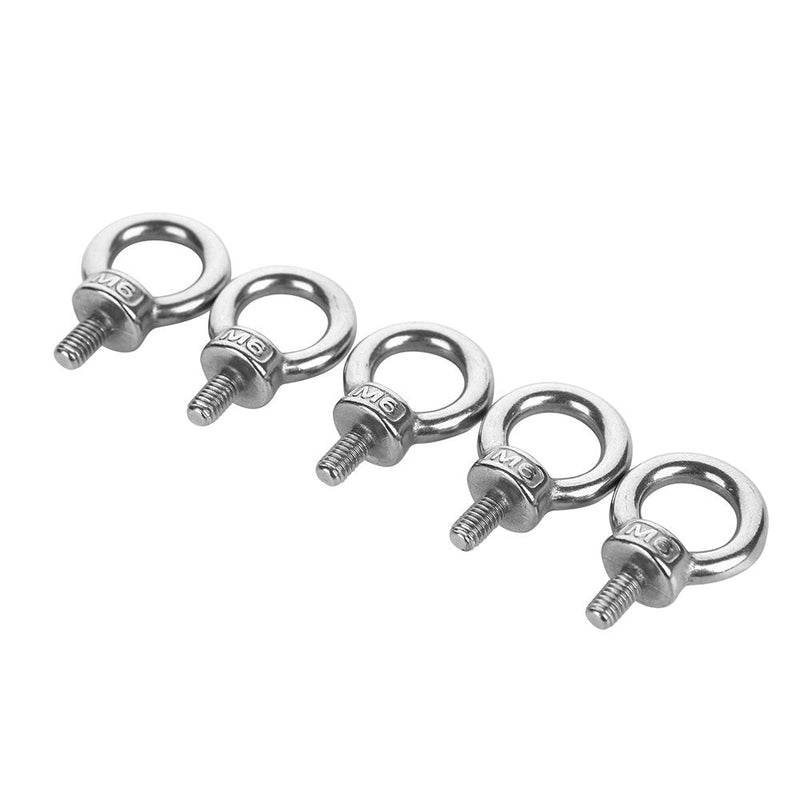  [AUSTRALIA] - Eowpower 5Pcs M6 Male Thread Machinery Shoulder Lifting Ring Eye Bolt
