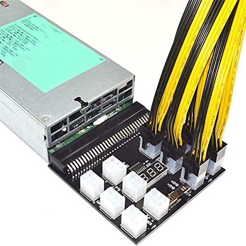  [AUSTRALIA] - Breakout Board Adapter Power Supply 1200W PSU GPU Mining 17 Port 6 Pins PCI-E with 6 PCS 6Pins PCI-e to 6+2Pin PCI-e Power Cable