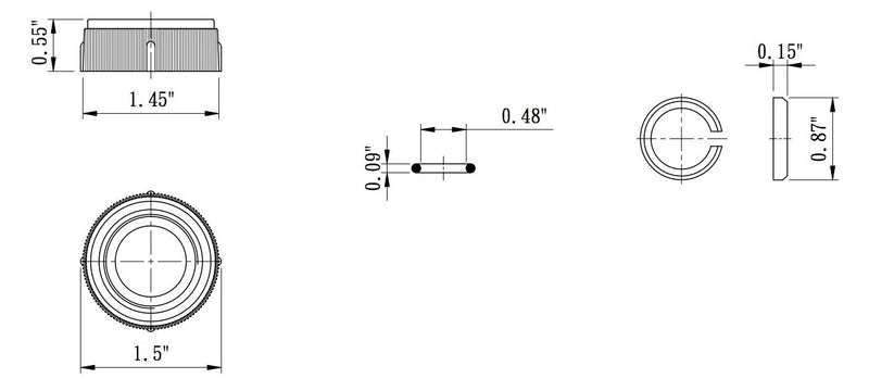  [AUSTRALIA] - Dura Faucet DF-RK510-WT RV Faucet Spout Nut and Rings Replacement Kit (White) White