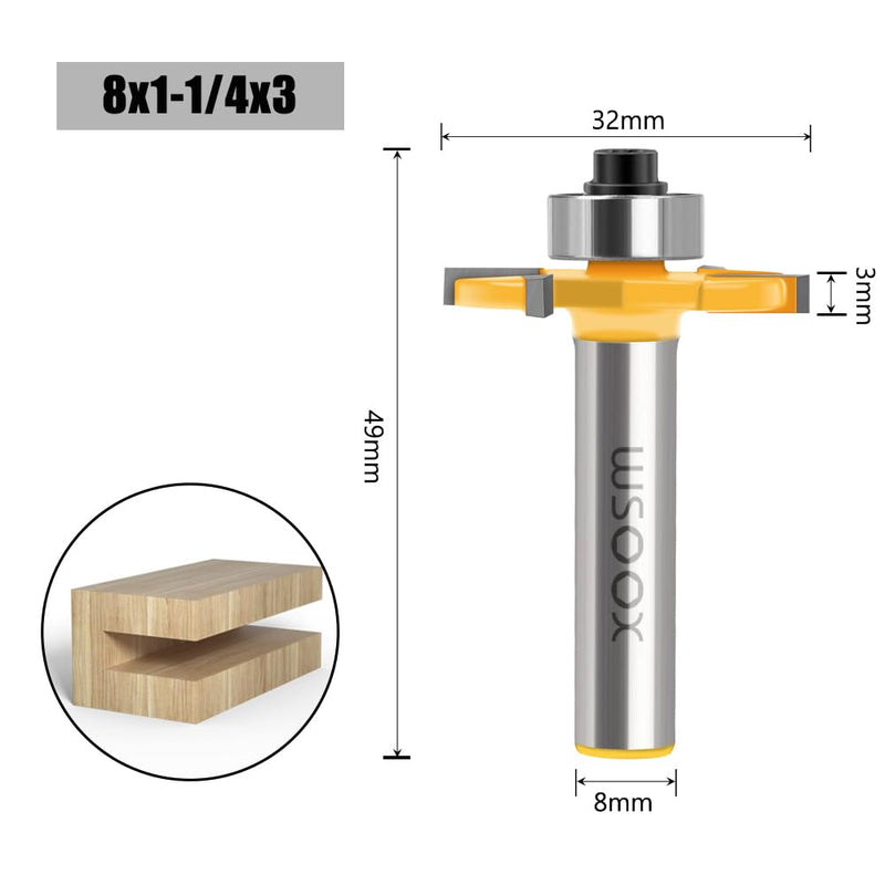  [AUSTRALIA] - WSOOX Disc Groove Cutter for Router 8 mm Shank Professional Accessories Pack of 4 Disc Groove Cutter L 3 mm, 4 mm, 5 mm, 6 mm Size 1