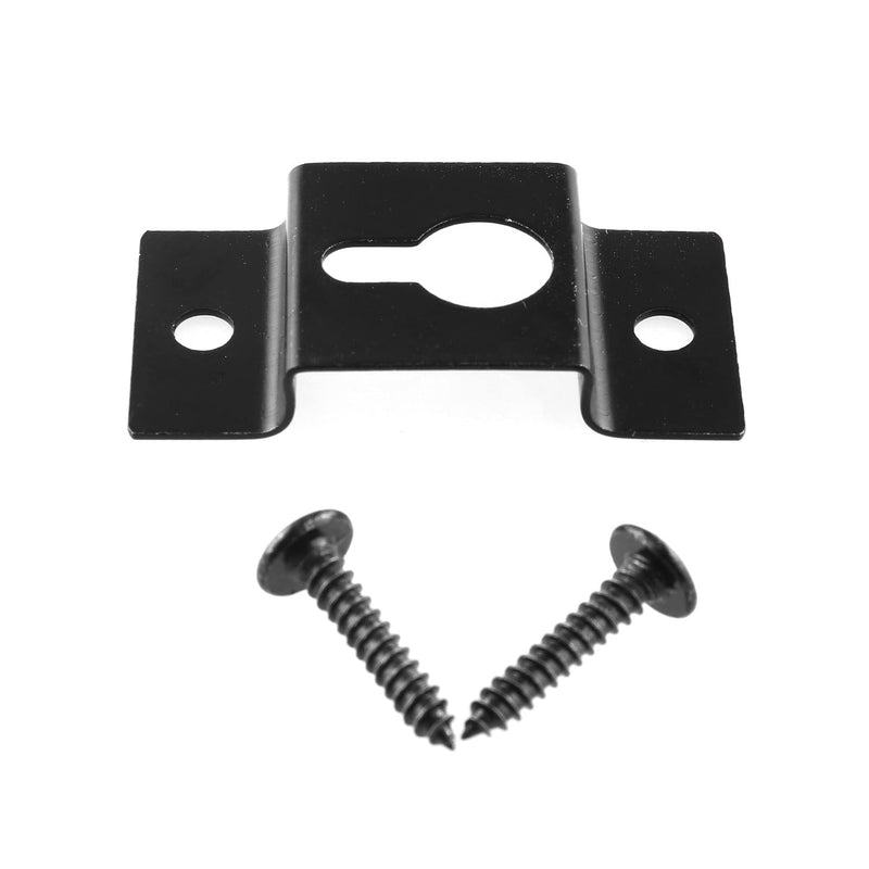  [AUSTRALIA] - DGZZI Hanging Speaker Bracket 4PCS Black Wall Mount Iron Hook Hanger Plate Connectors with Mounting Screws for Surround Sound Box Audio Speaker Keyhole Hanger