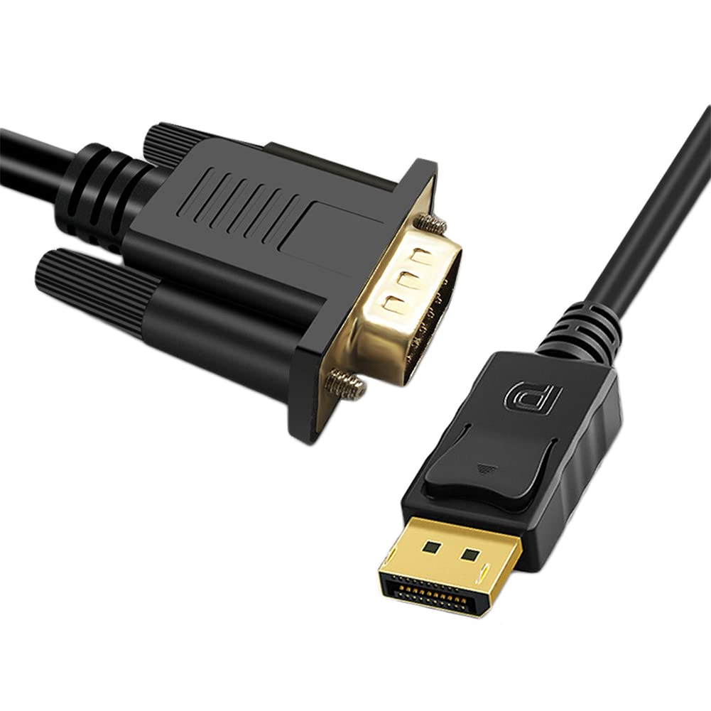  [AUSTRALIA] - DisplayPort to VGA Cable 6 Feet, BorlterClamp DP to VGA Adapter Cable 1080p Full HD Male to Male for Transmitting HD Video from Computer to Monitor, TV