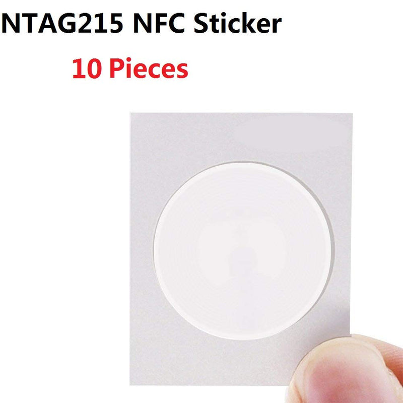  [AUSTRALIA] - Timeskey NFC 10PCS NTAG 215 NFC Stickers NTAG215 NFC Tags 100% Compatible with TagMo and Amiibo, 504 Bytes Memory Fully Programmable 10