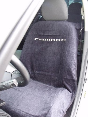  [AUSTRALIA] - Seat Armour -Black Towel Seat Cover with New Camaro Logo -SA100NCAMB