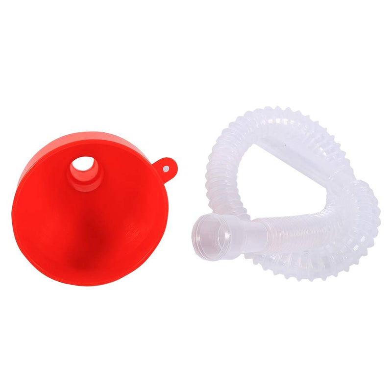  [AUSTRALIA] - Long Funnel for Oil - Universal Filling Funnel 8 cm Wide Mouth Plastic Motorcycle Funnel for Liquids, Engine Oil Filler Funnel with Soft Long Flexible Pipe for Motorcycle Vehicle Engine Oil Liquid Red