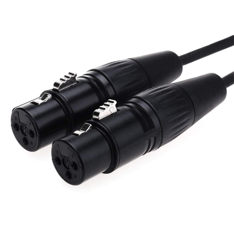  [AUSTRALIA] - NANYI XLR to 3.5mm Splitter Cables, 1/8Inch TRS Stereo Male to Two XLR Female Interconnect Audio Microphone Cable, Y Splitter Adapter Cable0.5M (1.6Feet) 3.5mm To 2XLR Female -1.6FT