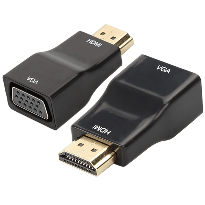 [AUSTRALIA] - HDMI to VGA, HDMI to VGA Adapter Converter 1080P Male to Female Cord for Computer, Desktop, Laptop, PC, Monitor, Projector, HDTV, Chromebook, Raspberry Pi, Roku, Xbox and More-Black 1 Black
