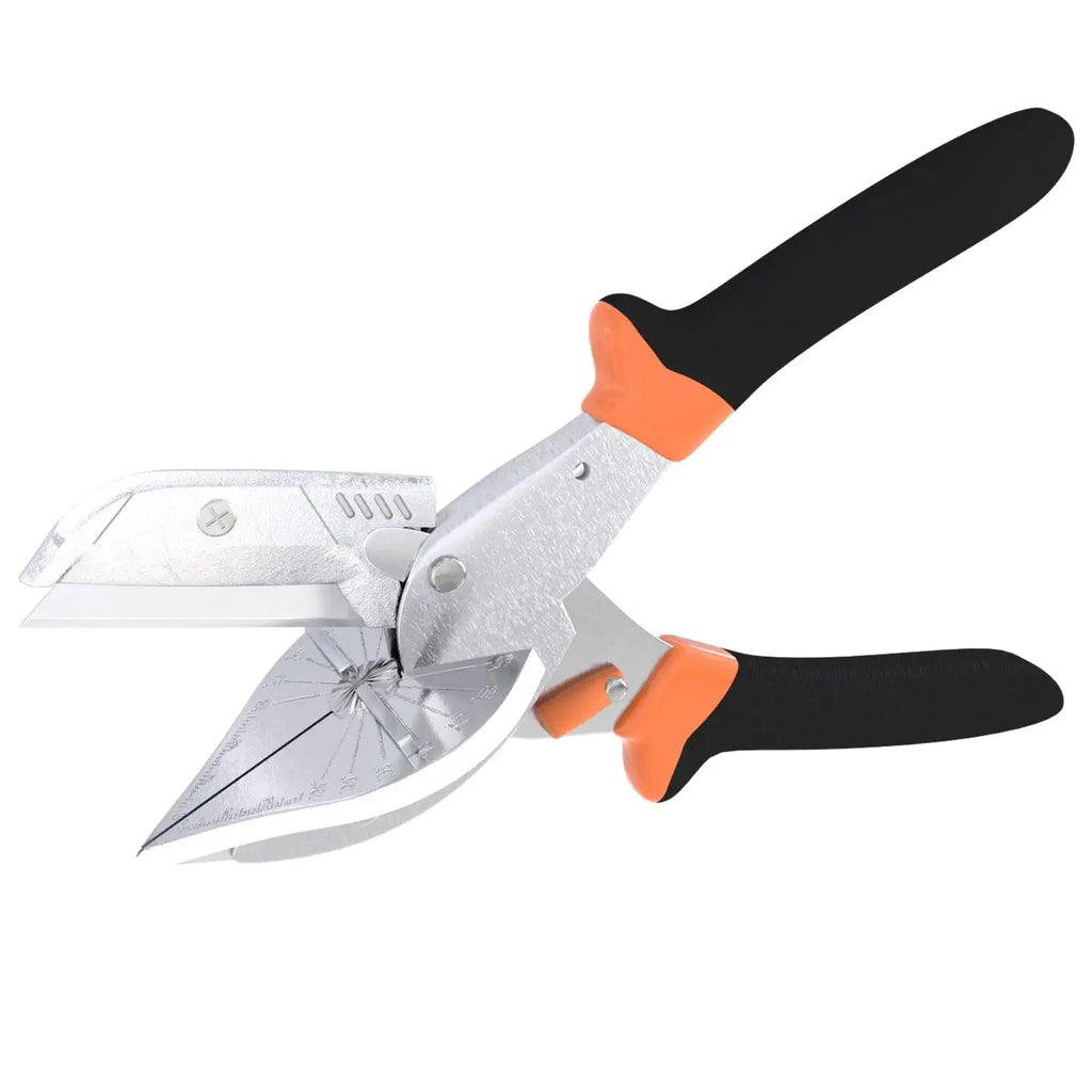  [AUSTRALIA] - Zhushan Multifunctional Shears Hand Tools ,Multi Angle Miter Shear Cutter with10 Replacement Blades 45-135 Degree Adjustable Angle Trim Tools for Cutting Chamfer,Soft Wood and Plastic PVC