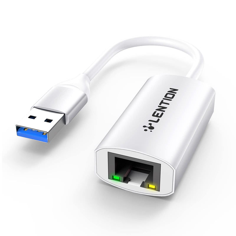  [AUSTRALIA] - LENTION USB 3.0 Type A to Gigabit Ethernet Adapter, 1000M RJ45 Wired LAN Network Converter Compatible with Nintendo Switch, MacBook Pro/Air, Surface, Chromebook, Most Windows Laptops (HU604, Silver)