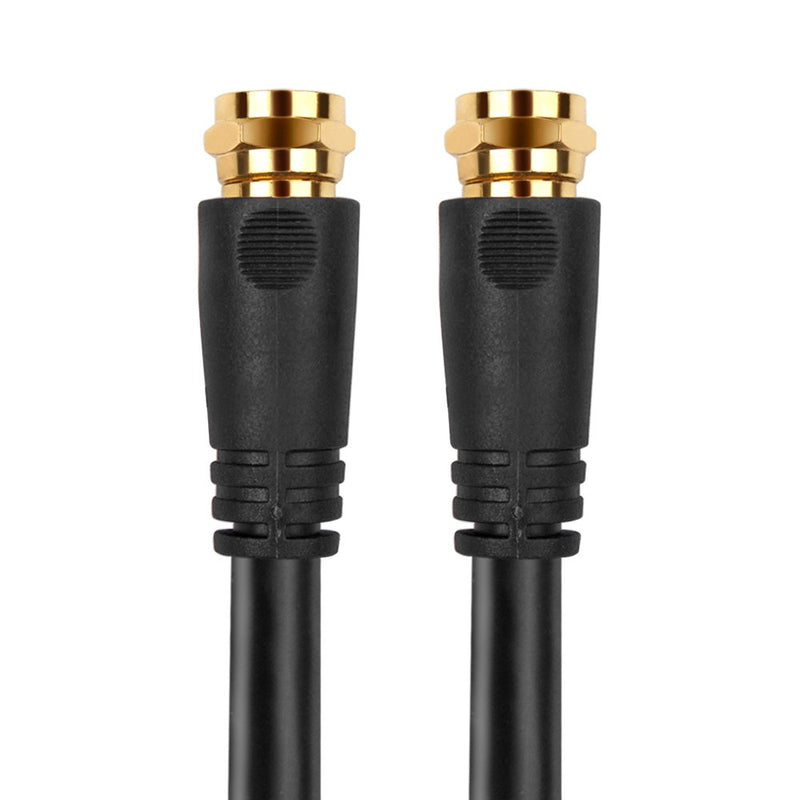TNP Coaxial Cable (1.5 Feet) with F Connectors F-Type Pin Plug Socket Male Twist-On Adapter Jack with Shielded RG59 RG-59/U Coax Patch Cable Wire Cord Black 1.5FT - LeoForward Australia