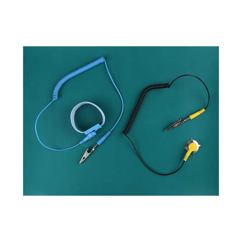  [AUSTRALIA] - Oumefar Electrostatic Discharge Anti-Static Bracelet Ground Wire Mat Set Anti-Static Bracelet Set for Phone Repair Sensitive Electronics Work etc.