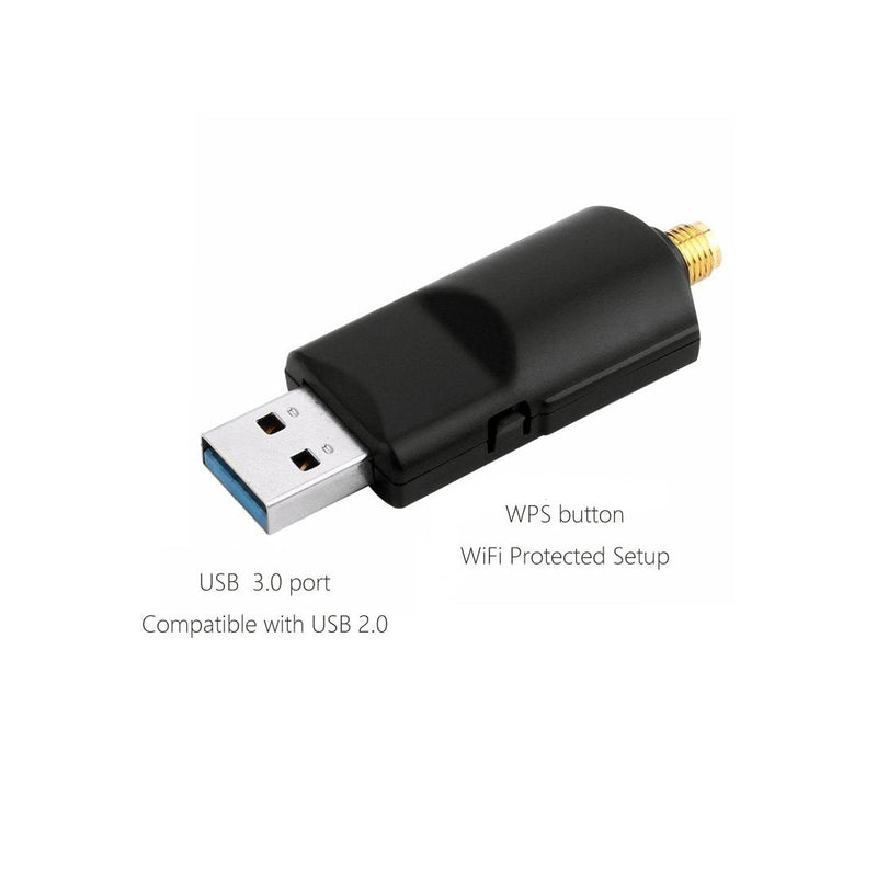 [AUSTRALIA] - Realtek RTL8812BU USB Wireless Adapter 1200 Mbps with 5 dBi Antenna Dual Band AC1200 WiFi Dongle IEEE 802.11 a b g n ac for Laptop Desktop USB 3.0 Network Adapter Support Windows 10 Mac