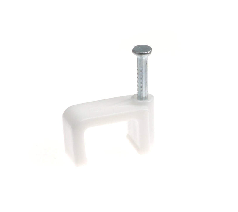  [AUSTRALIA] - THE CIMPLE CO - Dual, Twin, or Siamese Coaxial Cable Clips, Cat6, Electrical Wire Cable Clip, 1/2 in Nail Clip and Fastener, White (100 Pieces per Bag) 100 Pack White, Double