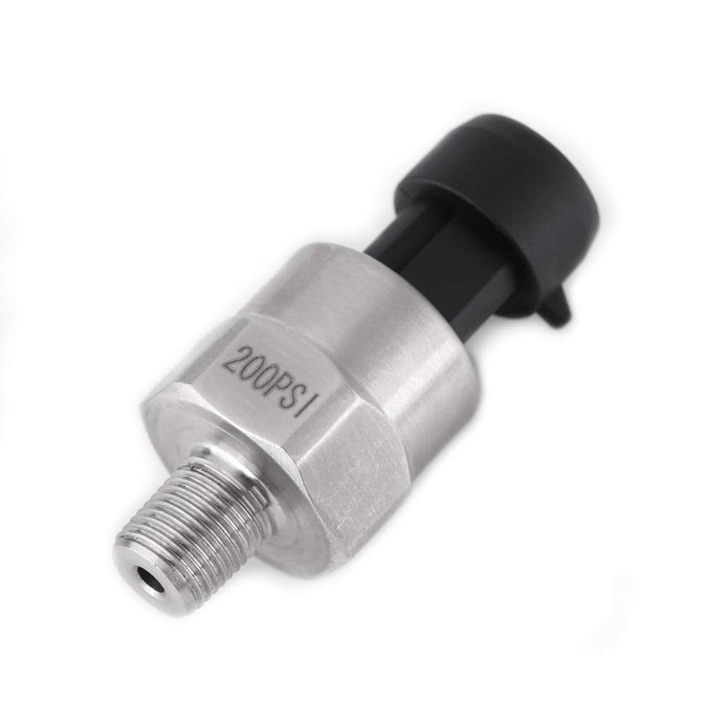  [AUSTRALIA] - Pressure Sensor, DC 5V 1/8" NPT Thread Stainless Steel Water Oil Gas Pressure Sensor Pressure Transducer Transmitter, Suitable for Oil, Fuel, Gas, Water, Air Pressure (200PSI)