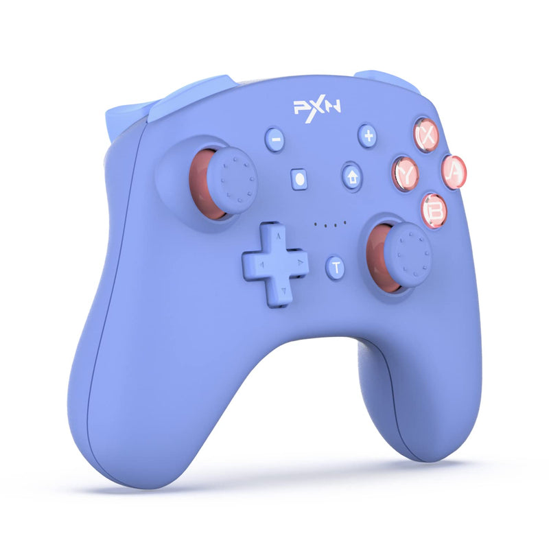  [AUSTRALIA] - PXN 9607X Wireless Switch Pro Controller, Dual Shock Gamepad Joystick Support NFC, Turbo, Wake-up, Gyro Axis, Vibration for Switch/Lite/OLED & PC & IOS (Blue) Blue