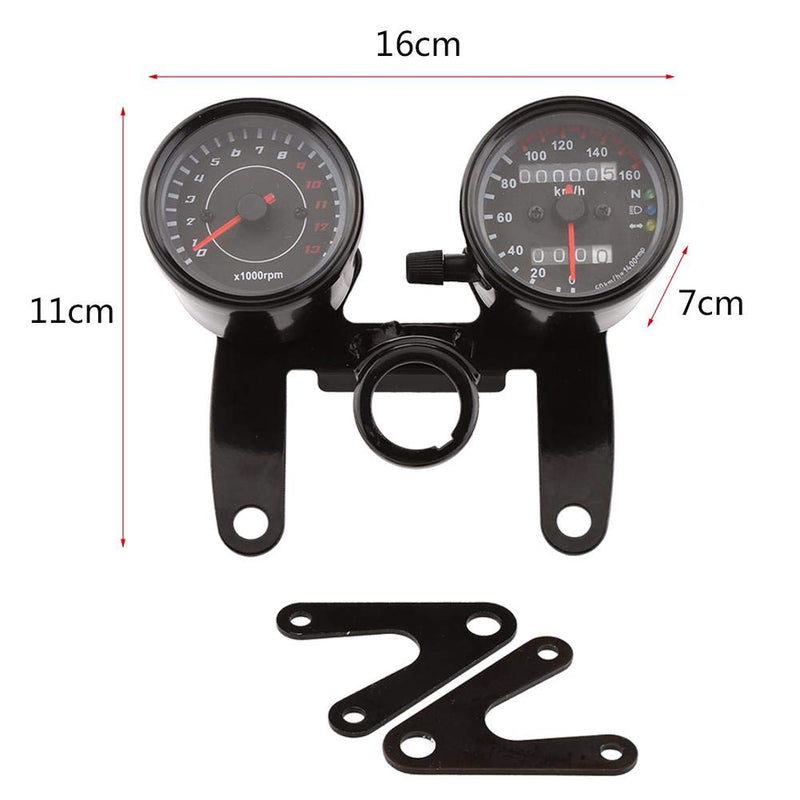  [AUSTRALIA] - Anauto 12V Tachometer Gauge, Motorcycle ATV Scooter 13000 RPM Tachometer Km/h Speedometer Dual Display Odometer Gauge
