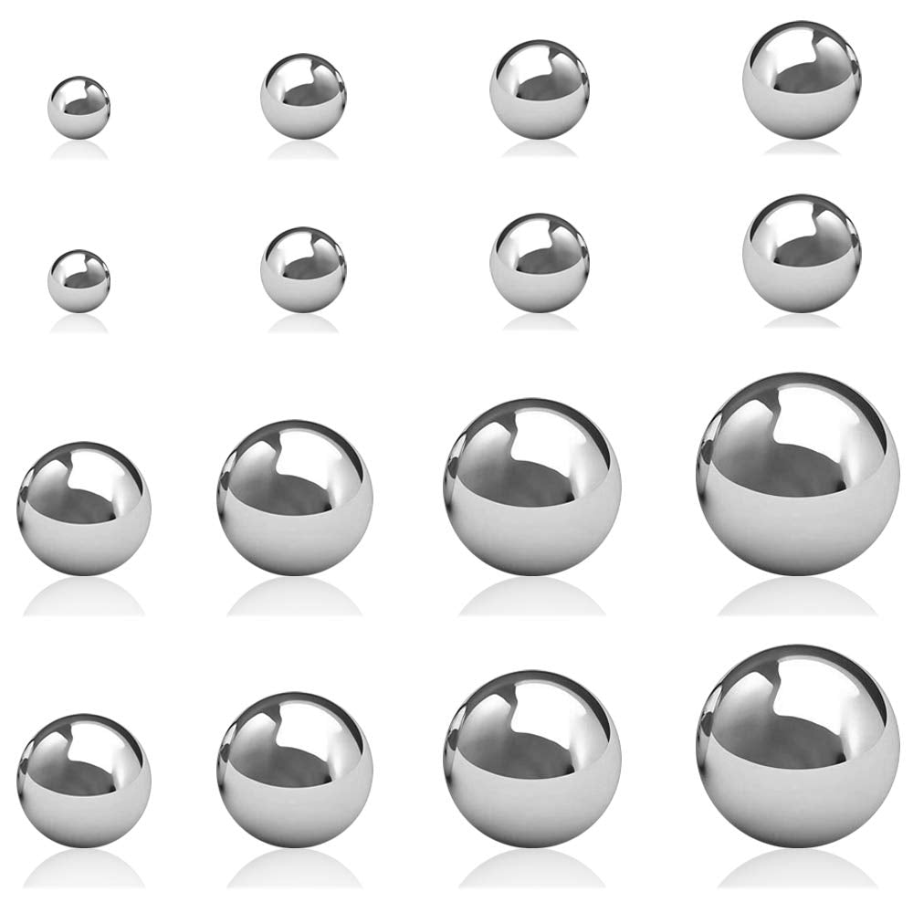  [AUSTRALIA] - 16 Pieces Coin Ring Making Forging Balls, SourceTon Stainless Steel Balls Assortment of 3/4 Inch, 5/8 Inch, 9/16 Inch, 1/2 Inch, 7/16 Inch, 3/8 Inch, 5/16 Inch and 1/4 Inch