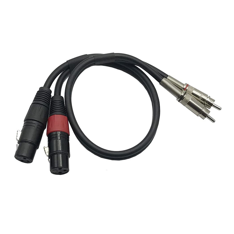 MMNNE 1.64FT Dual Female XLR to Dual RCA Cable, Heavy Duty 2-XLR Female to 2 RCA/Phone Male Plug Male HiFi Stereo Audio Connection Microphone Cable Interconnect Lead Wire - LeoForward Australia