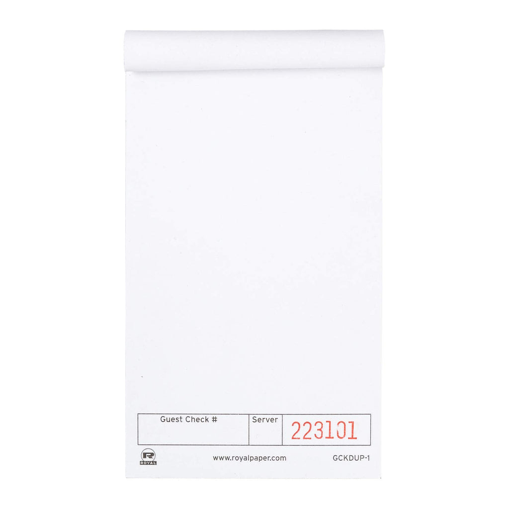  [AUSTRALIA] - AmerCare Royal White Unlined Guest Check Paper Receipt Book, Carbonless Order Book, 1 Part Booked, Pack of 10 Server Notepad Books