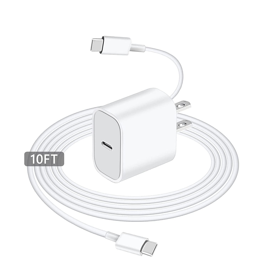  [AUSTRALIA] - iPad Pro Charger,20W USB-C Fast Apple Tablet Charger Long iPad Charger Adapter Block 10ft Type-C to C Charging Cable for iPad Pro 12.9, iPad Pro 11 inch 2021/2020/2018, iPad Air 5th/4th, iPad Mini 6th