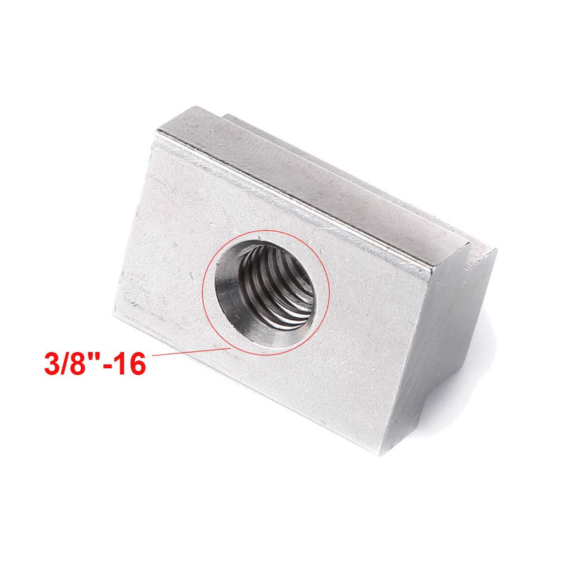  [AUSTRALIA] - T Slot Nuts for Toyota Bed Deck Rail, 4 PCS Stainless Steel Nuts for Tacoma & Tundra Cleats, Tie Downs and Accessories 3/8"-16 Thread 304 Steel